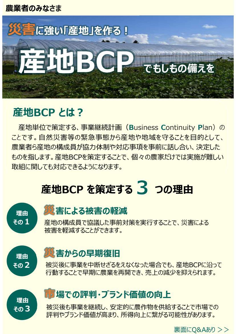 産地BCPマニュアル