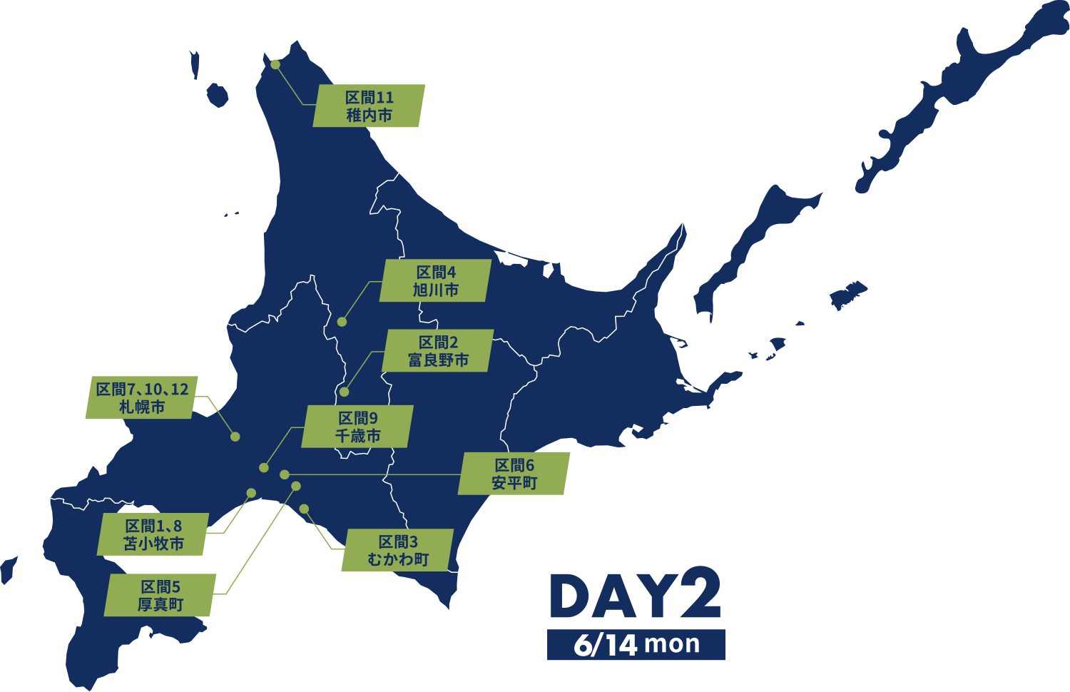 6月14日（月）北海道マップ